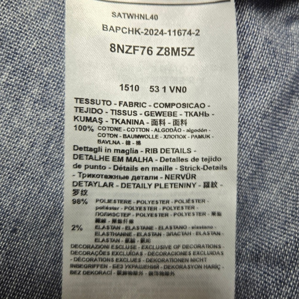 Armani Exchange Polo Shirt Marled Contrast Trim Blue Men Medium - Picture 5 of 11